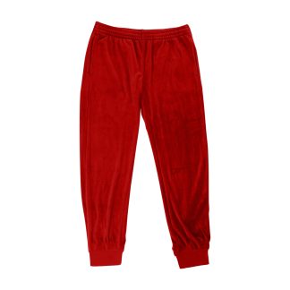 Красные велюровые штаны