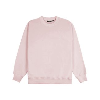 Розовый велюровый «T» свитшот с вышивкой фото