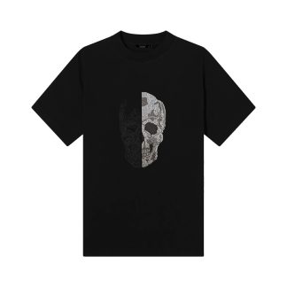 Черная оверсайз футболка Crystal Skull